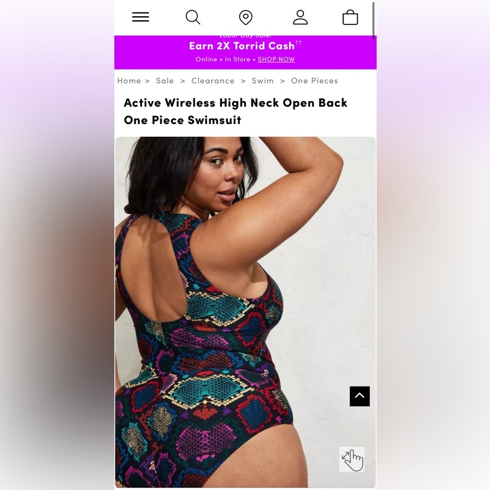 Torrid Snake Skin Print One Piece Swimsuit - Picture 6 of 9